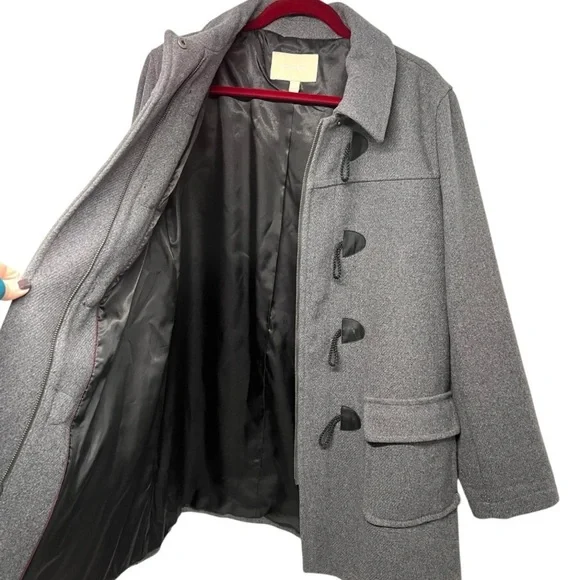 Banana Republic Factory Gray Wool Blend Toggle Button Hip Length Coat Women XL - Picture 3 of 8